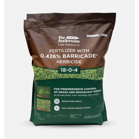 The Andersons 18-0-4 Barricade Fertilizer with Pre Emergent Weed Control 10,000 sq ft 40 lbs