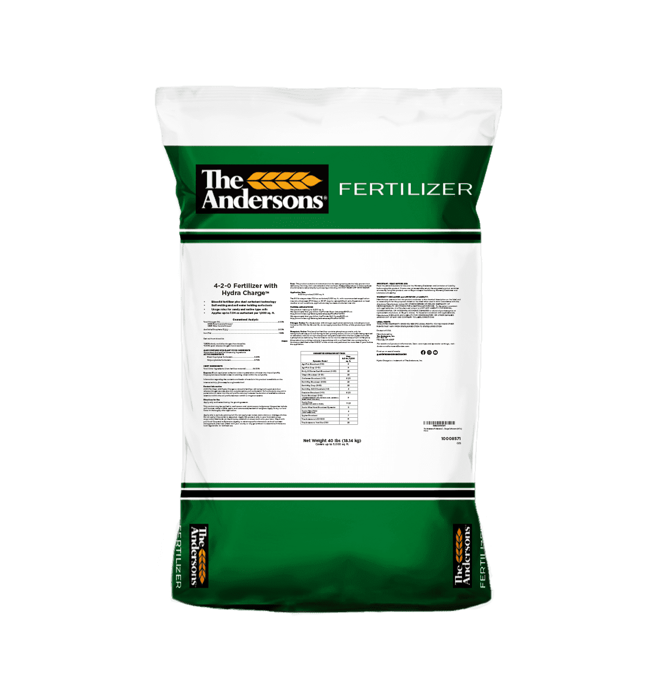 The Andersons Hydra Charge® Biosolid Fertilizer Plus Surfactant 4-2-0 (40 lb. Bag) - Covers up to 5,000 Sqft.
