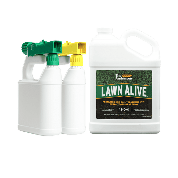 The Andersons Lawn Alive 15-0-0 Fertilizer and Soil Treatment with Endomycorrhizae Fungi 128 fl oz (covers 6,000 sqft) + 2 Multipurpose Hose-End Sprayers