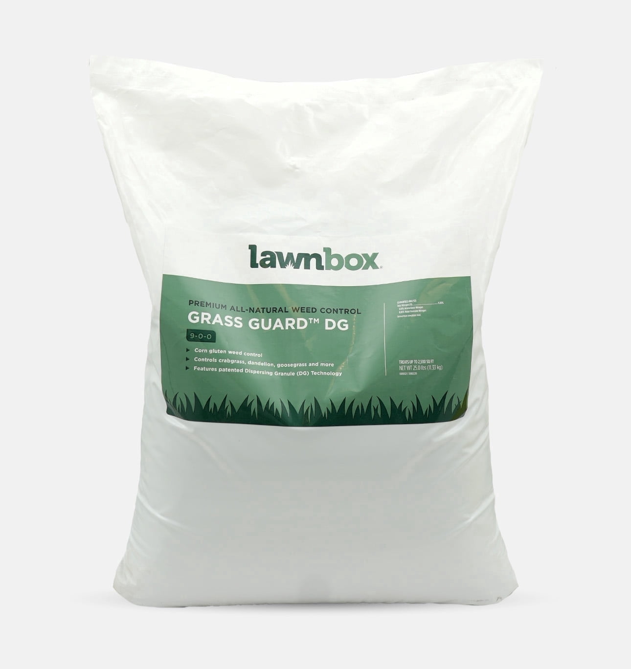 The Andersons Lawnbox® Grass Guard® DG 9-0-0 Premium All-Natural Corn Gluten Weed Control and Lawn Fertilizer - Covers up to 2,500 Sqft - 25lbs.
