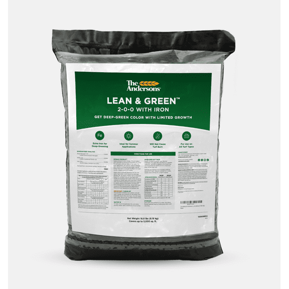 The Andersons Professional Lean & Green Fertilizer 2-0-0 with Iron - Covers up to 11,100 Sqft. (40lb. Bag)
