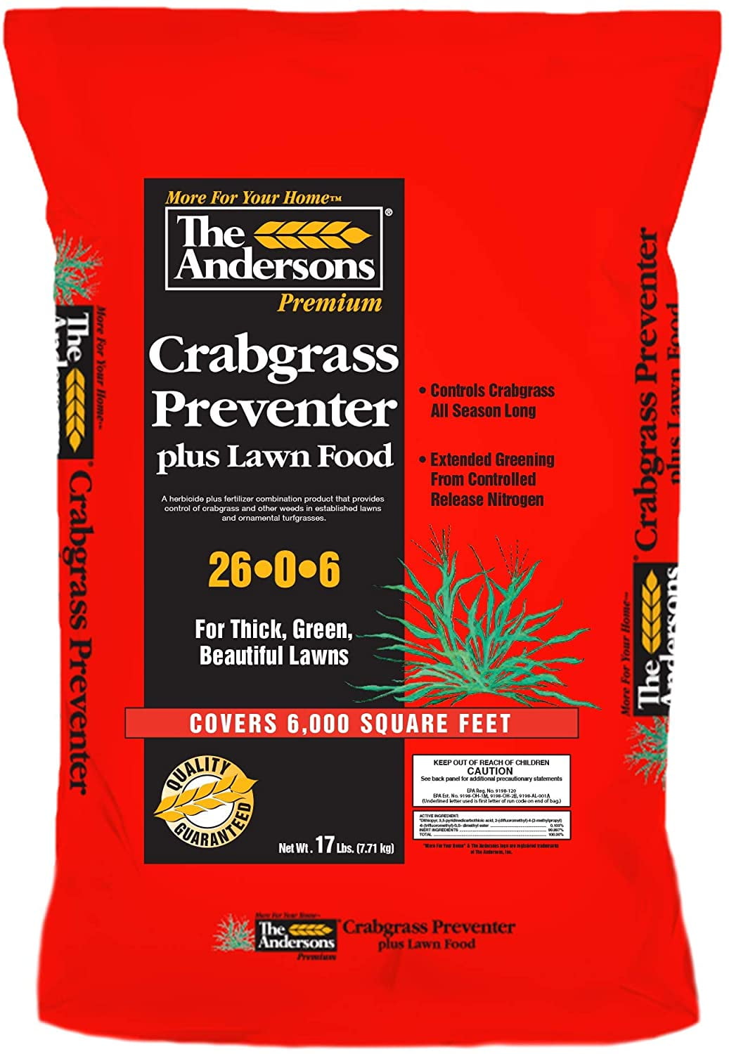 The Andersons Premium Crabgrass Preventer Plus Fertilizer 2606 6,000