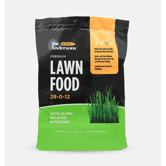 The Andersons Premium Lawn Food 28-0-12 Spring Summer Fertilizer 5,000 sq ft 18lbs.