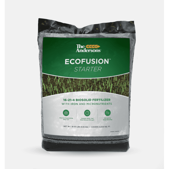 The Andersons Professional Ecofusion Starter 16-21-4 Biosolid Fertilizer with Iron and Micronutrients - 18 lb. Bag