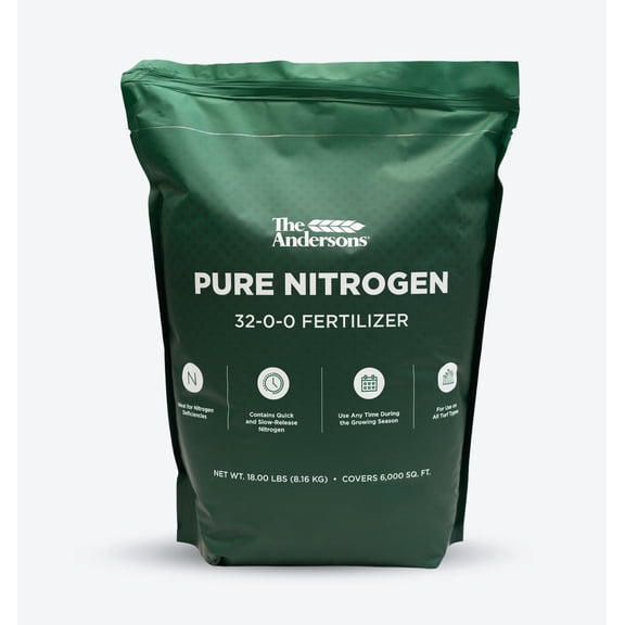 The Andersons Professional Pure Nitrogen 32-0-0 Fertilizer - 18lbs covers 6,000 sqft.
