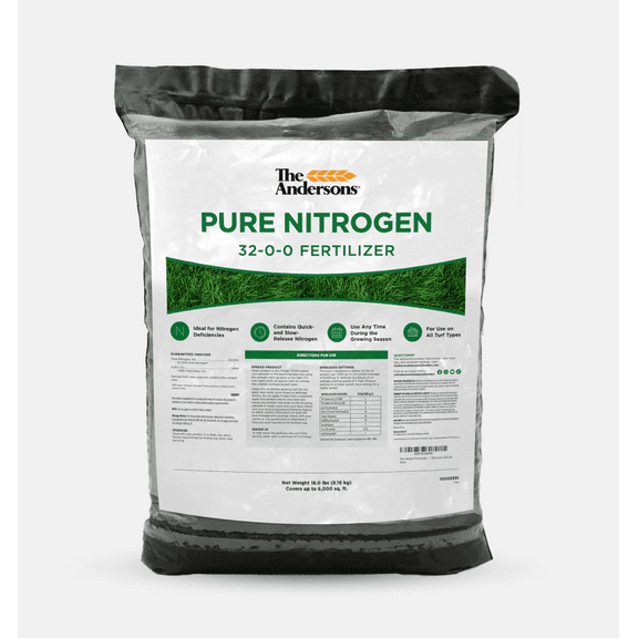 The Andersons Professional Pure Nitrogen 32-0-0 Fertilizer - 18lbs covers 6,000 sqft.