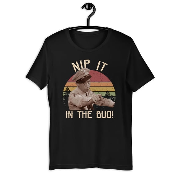 The Andy Griffith Show Funny Barney Fife Nip It in The Bud Tree Vintage T-Shirt-TH3223