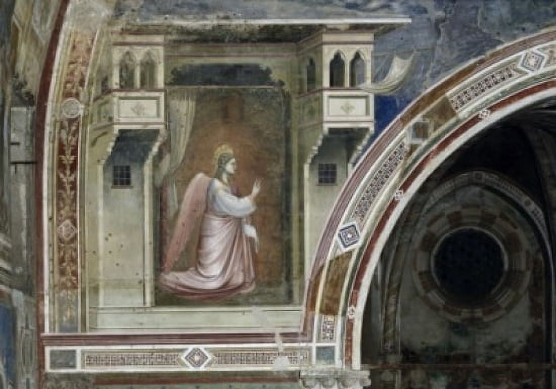 The Angel Gabriel 1303-1306 Giotto (ca 1266-1337 Italian) Fresco Capella Scrovegni Padua Italy Canvas Art - Giotto di Bondone (24 x 36)