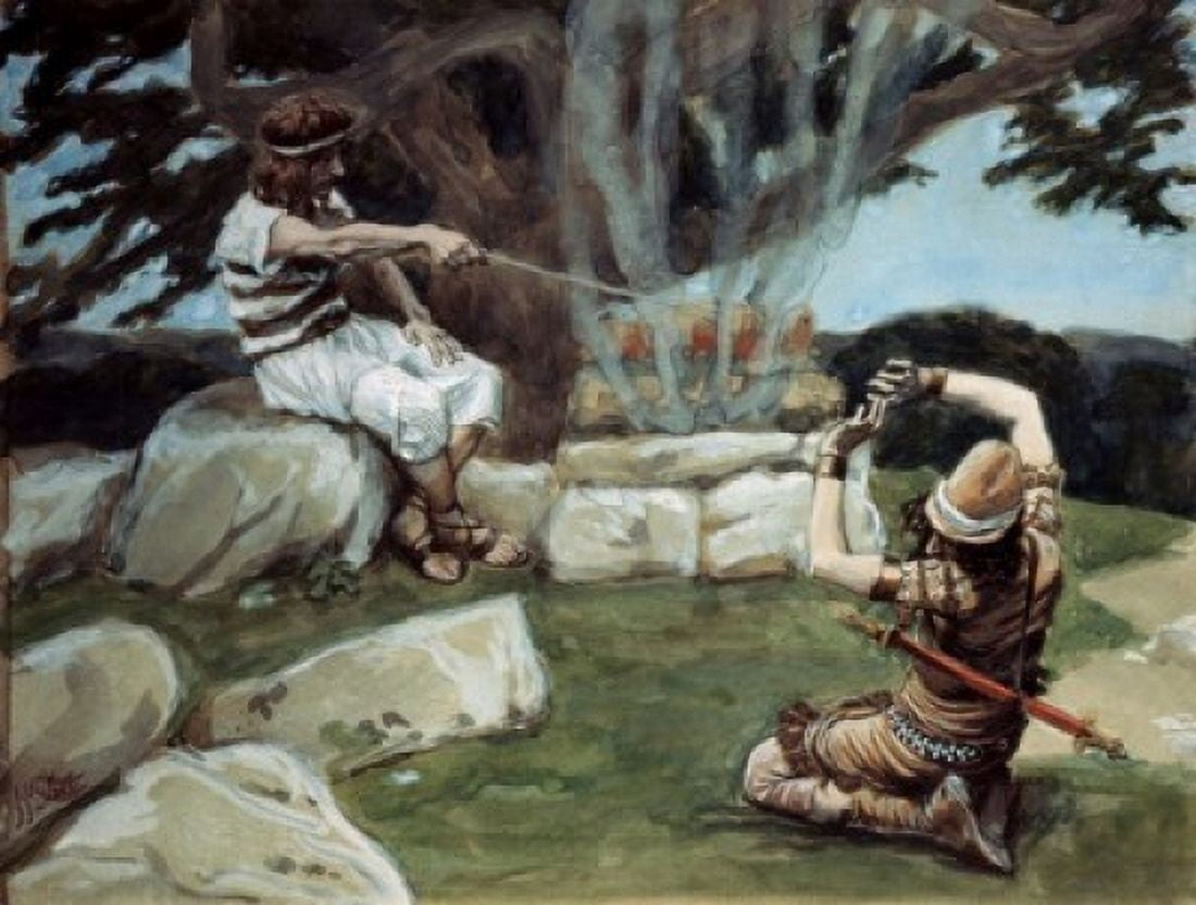 The Angel Puts Fire on the Altar of Gideon James Tissot (1836-1902 French) Jewish Museum New York City Canvas Art - James Tissot (18 x 24)