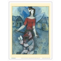 The Angel and the Reader - Vintage Abstract Art by Marc Chagall c.1939 - Master Art Print (Unframed) 9in x 12in