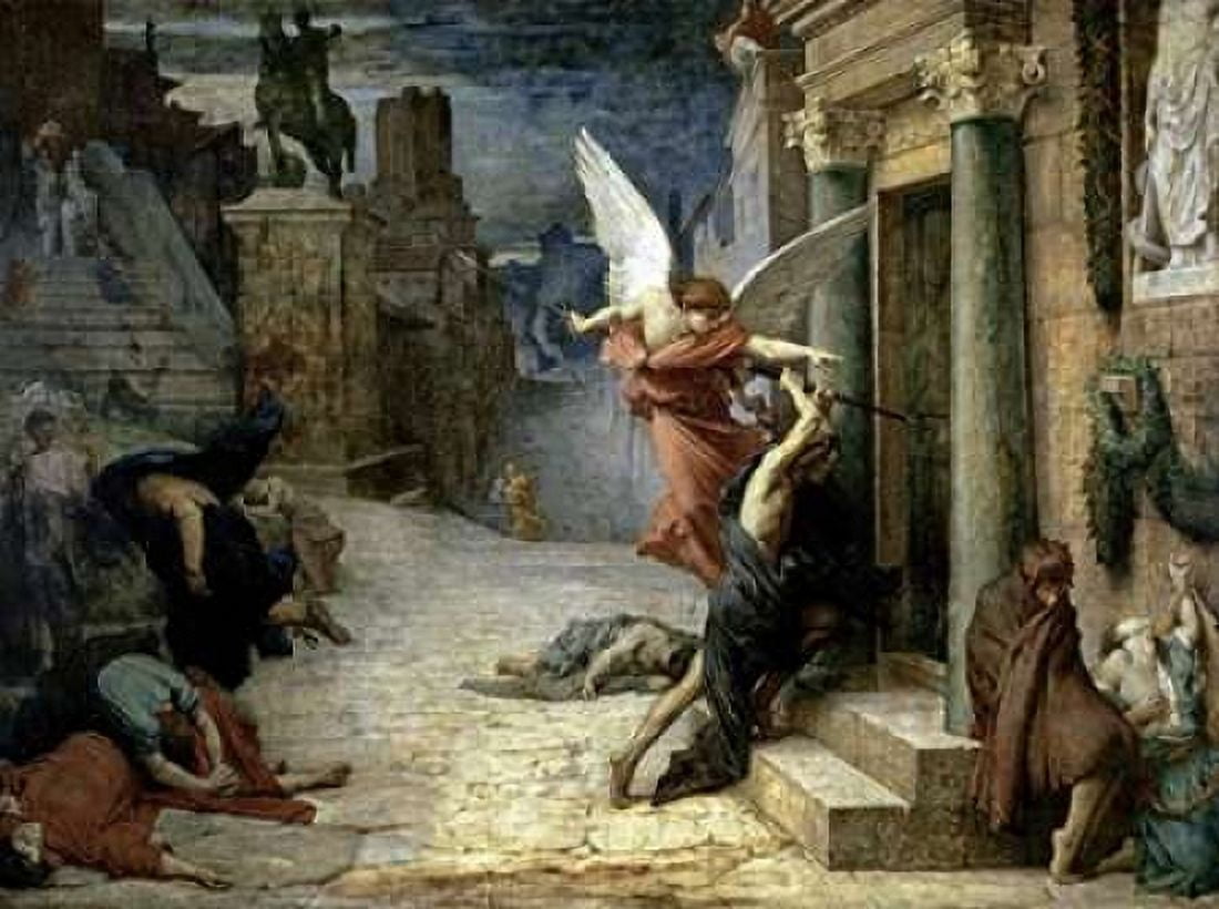 The Angel of Death Peste a Roma Canvas Art - Jules-Elie Delaunay (18 x 24)