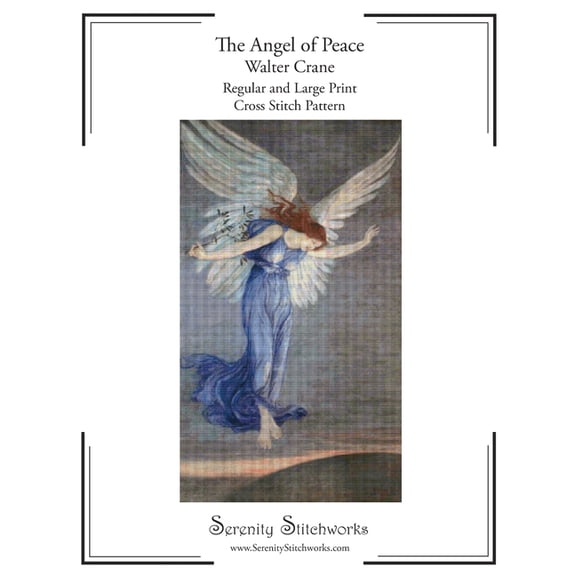 The Angel of Peace Cross Stitch Pattern - Walter Crane: Regular and Large Print Cross Stitch Pattern, (Paperback)