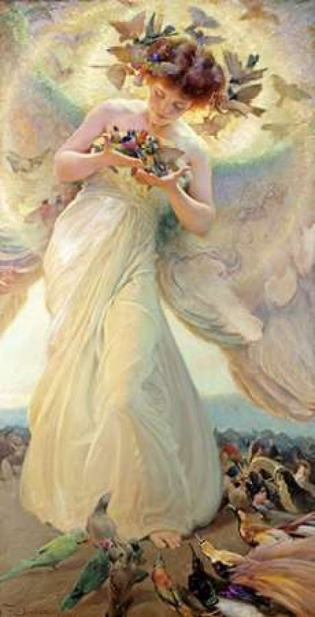 The Angel of The Birds Canvas Art - Franz Dvorak (24 x 36)