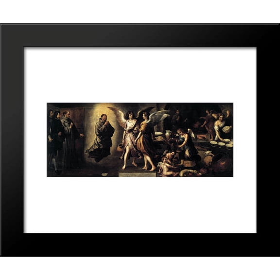 The Angels' Kitchen 20x24 Framed Art Print by Murillo, Bartolome