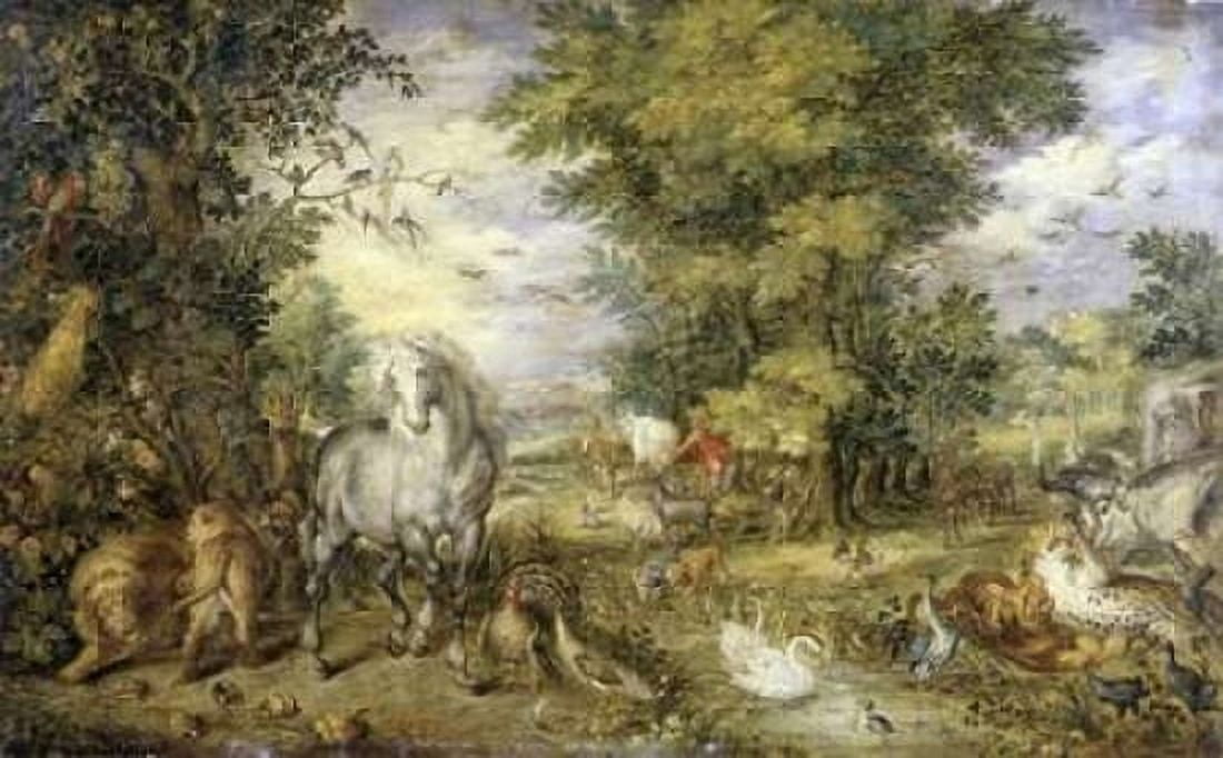 The Animals Approaching the Ark Canvas Art - Jan Brueghel the Elder (12 x 18)