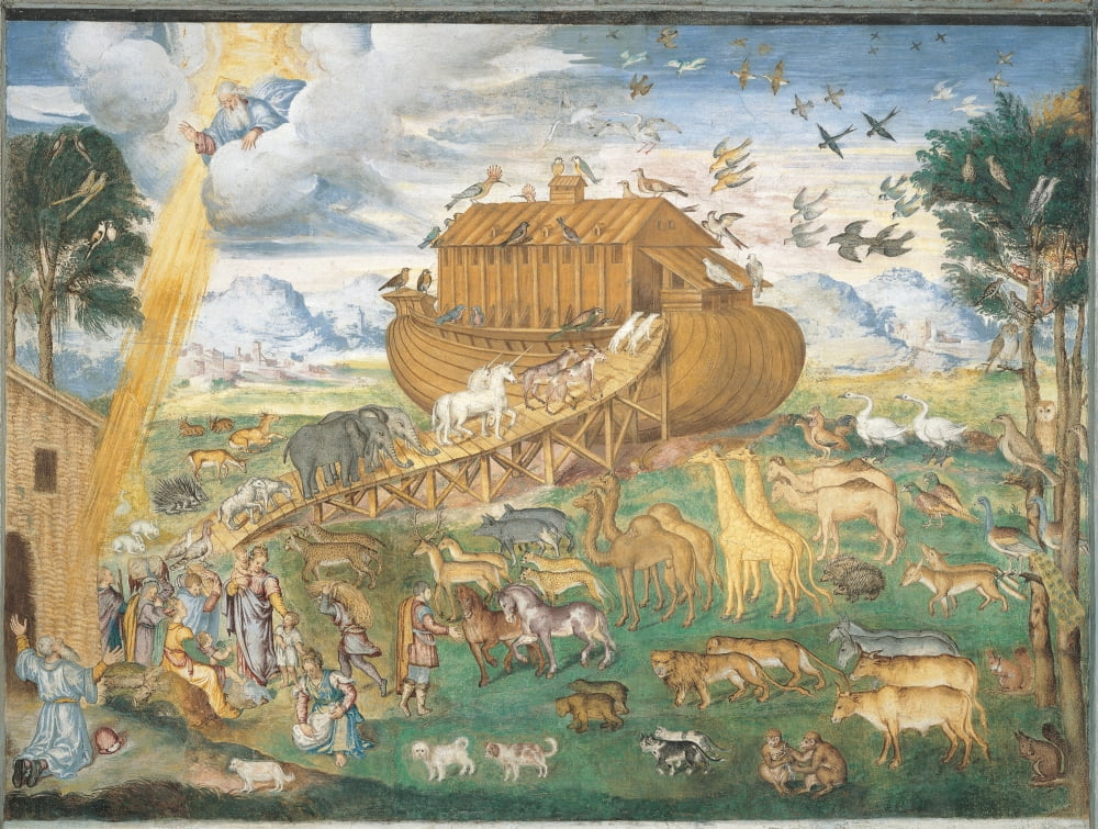 The Animals Enter Noahs Ark Canvas Art - (36 x 24)