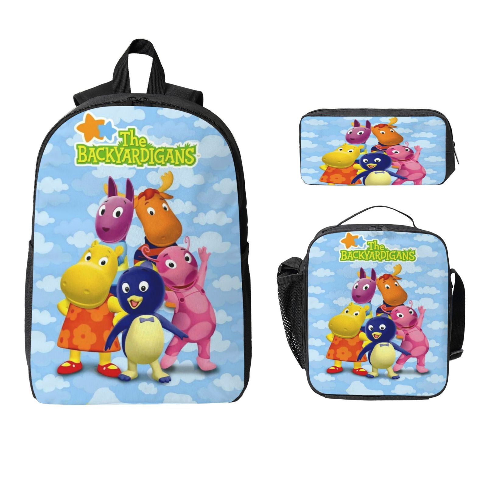 The Anime Backyardigans 3-Piece Backpack Set, 17-Inch Casual Daypack ...