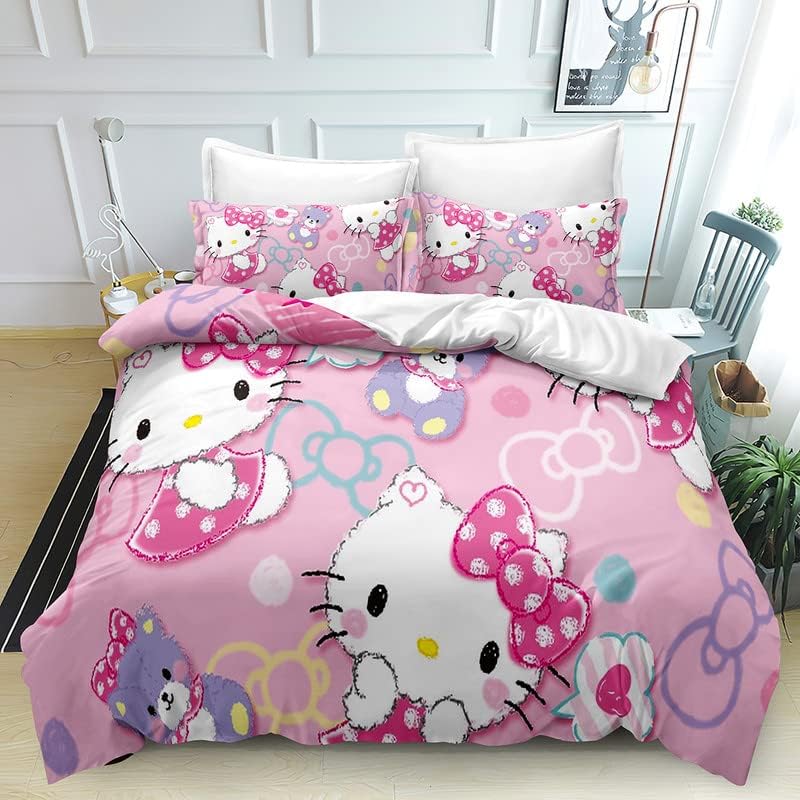 The Anime Quilt Duvet Cover Hello Set Comforter Cover kitty 3 Pieces