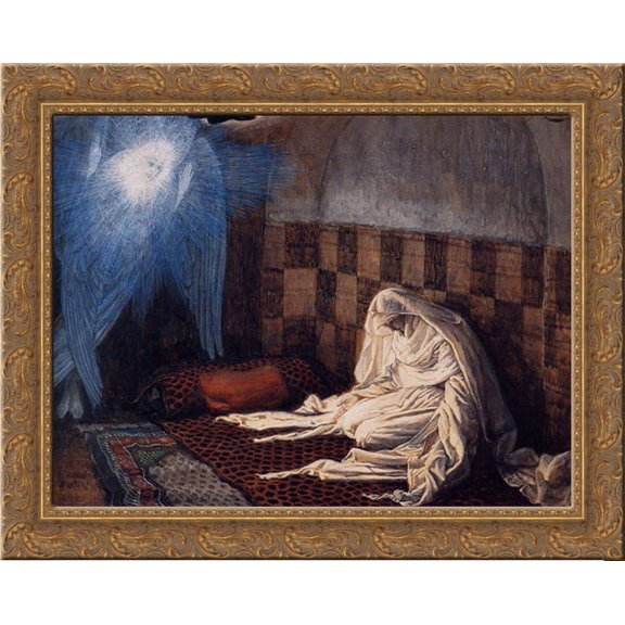 The Annunciation 23x20 Gold Ornate Wood Framed Canvas Art by Tissot, James Jacques Joseph