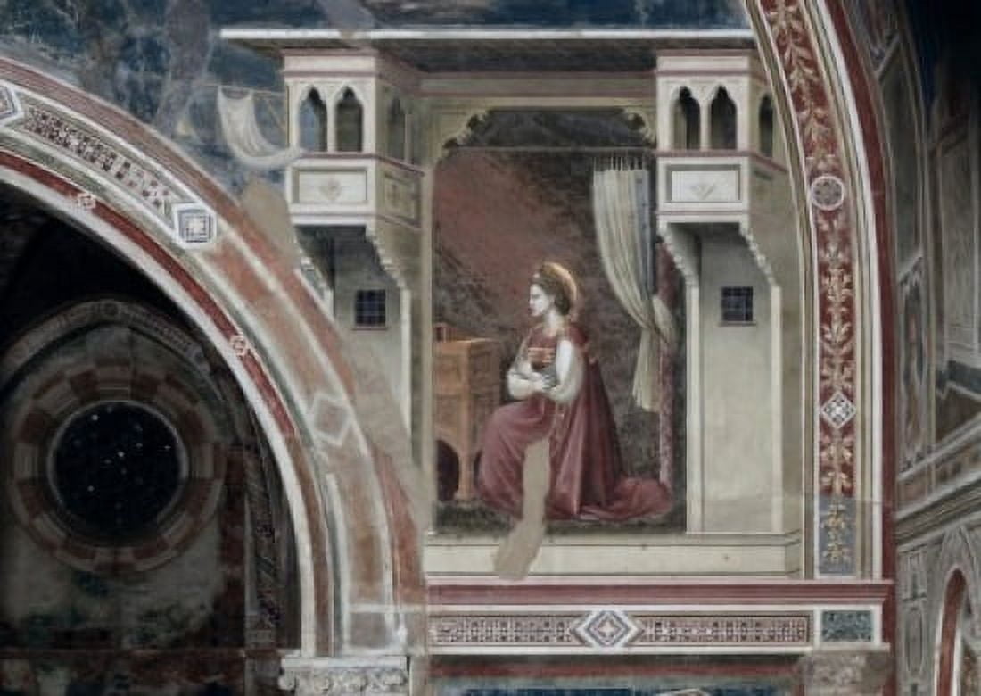 The Annunciation-Detail C1305-13 Giotto(ca1266-1337 Italian) Fresco Capella Scrovegni Padua Italy Canvas Art - Giotto di Bondone (18 x 24)