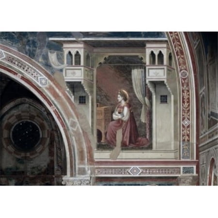 The Annunciation-Detail C1305-13 GiottoCa1266-1337 Italian Fresco Capella Scrovegni Padua Italy Poster Print - 18 x 24 in.