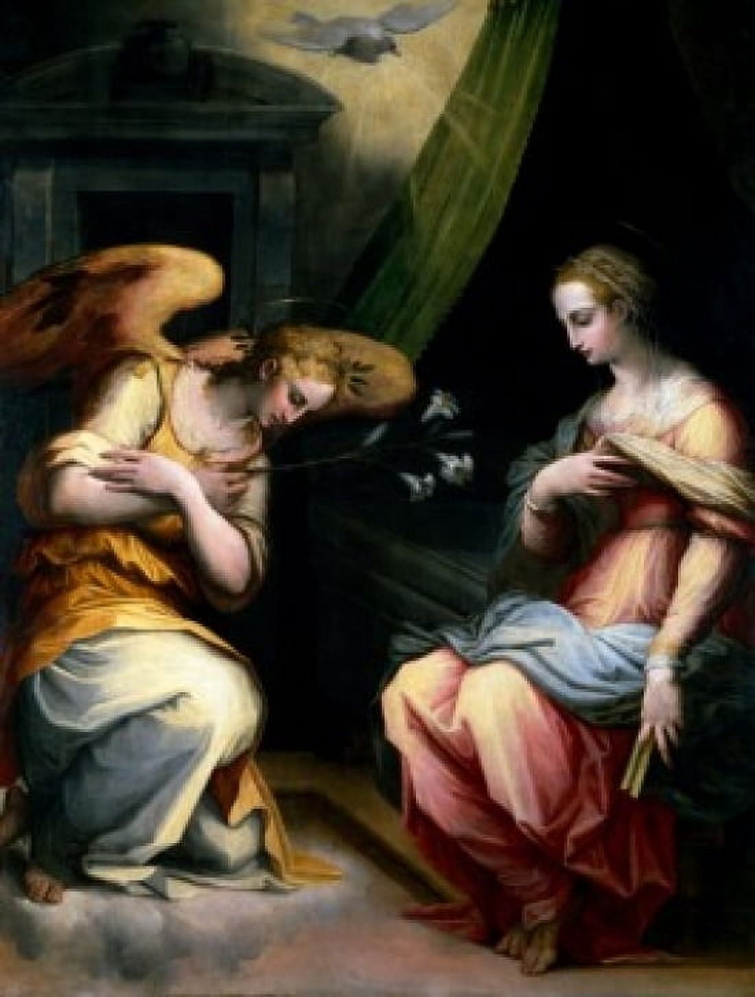 The Annunciation by Giorgio Vasari (1511-1574) Paris Musee du Louvre Canvas Art - Giorgio Vasari (24 x 36)
