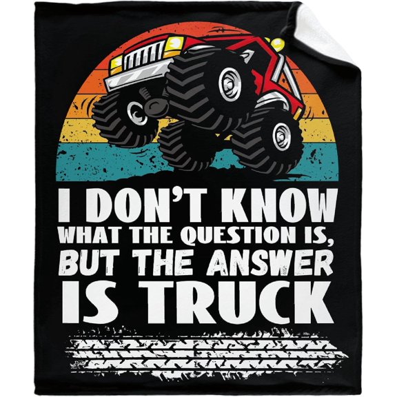 The Answer is Truck Fleece Flannel Gift Blanket Lightweight Soft Throw Blanket Cute Cozy Blanket for Bed Couch Travel Outdoor 40''''x 50'''' for Kids/Child