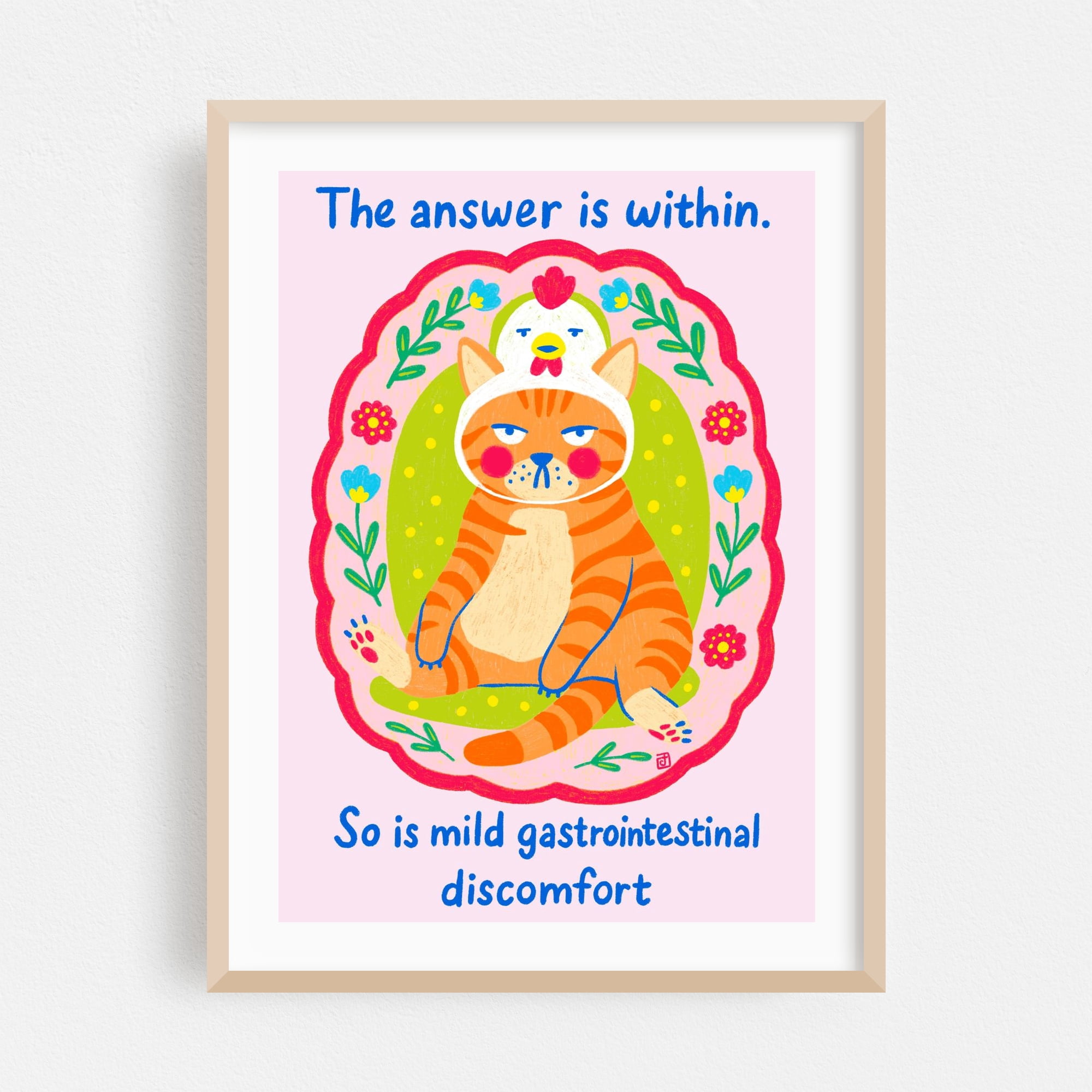 Humar Answer Image The Answer is Within - Digital Art Humor Cat Animal Whimsical ...