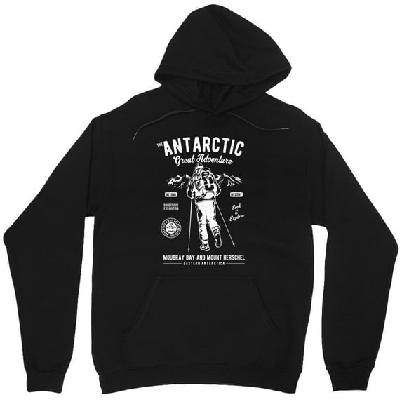 The Antarctic Adventure Graphic Funny Penguin Exploration South Pole Souvenir M6495 Unisex Hoodie, Up to Size 5XL