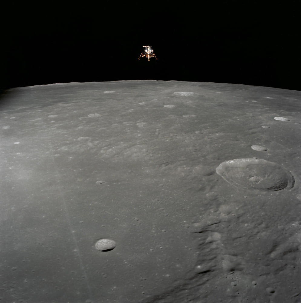 The Apollo 12 lunar module Intrepid is set in a lunar landing configuration Canvas Art - Stocktrek Images (28 x 29)