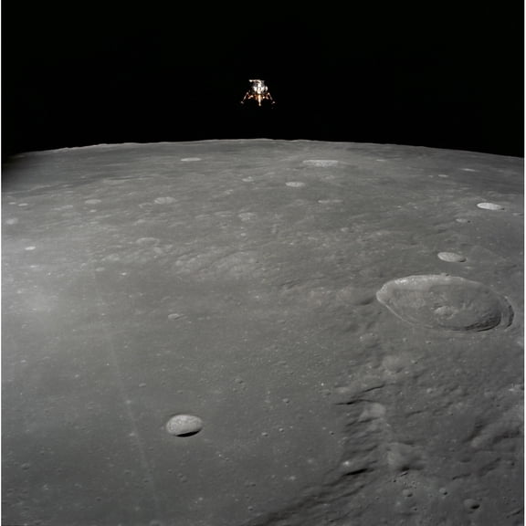 The Apollo 12 lunar module Intrepid is set in a lunar landing configuration Poster Print