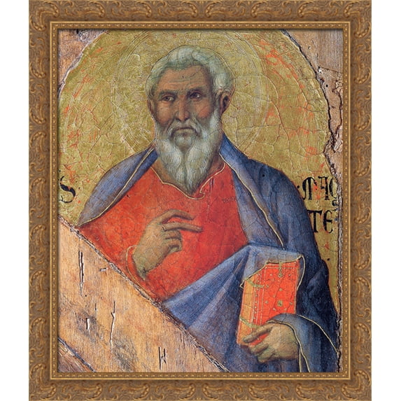 The Apostle Matthew 28x34 Large Gold Ornate Wood Framed Canvas Art by Duccio