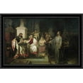 thumbnail image 1 of The Apostle Paul explains the tenets of faith in the presence of King Agrippa, his sister Berenice, and the proconsul Festus 40x26 Large Black Ornate Wood Framed Canvas Art by Vasily Surikov, 1 of 2