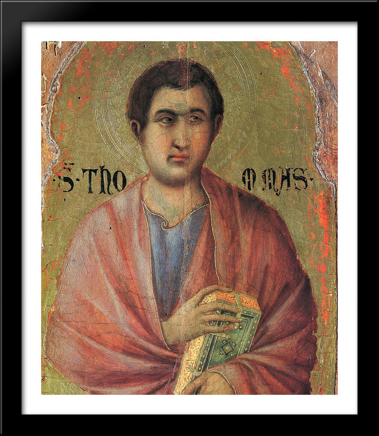 The Apostle Thomas 28x32 Large Black Wood Framed Print Art by Duccio ...