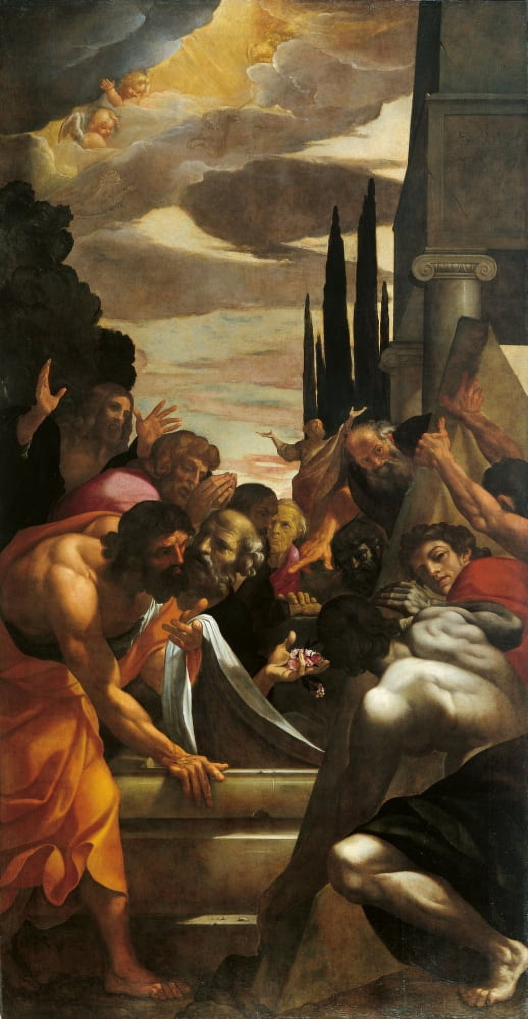 The Apostles At The Tomb Of The Virgin Canvas Art -  (24 x 36)