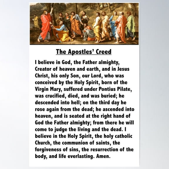 The Apostles' Creed Poster Wall Art, Modern Wall Decor For Living Room Bedroom, 8x12 UNFRAMED