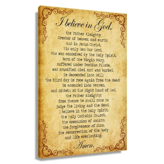 The Apostles Creed Prayer Wall Art Canvas Print, Oil Paintings, Rectangular,  Wrapped Canvas, Living Room, Bedroom, Kitchen, Office