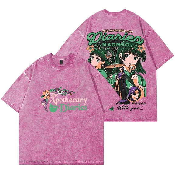 The Apothecary Diaries Maomao Green Wash T-Shirts Streetwear Tops Unisex Cotton Short Sleeve Tee