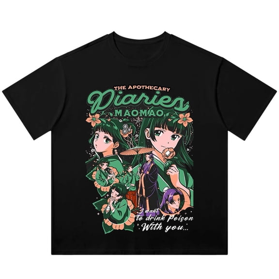 The Apothecary Diaries Maomao Wash T-Shirts Streetwear Top Summer Unisex Cotton Short Sleeve Tee