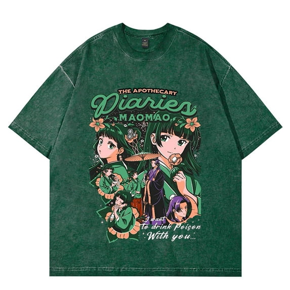 The Apothecary Diaries Maomao Wash T-Shirts Streetwear Top Summer Unisex Cotton Short Sleeve Tee