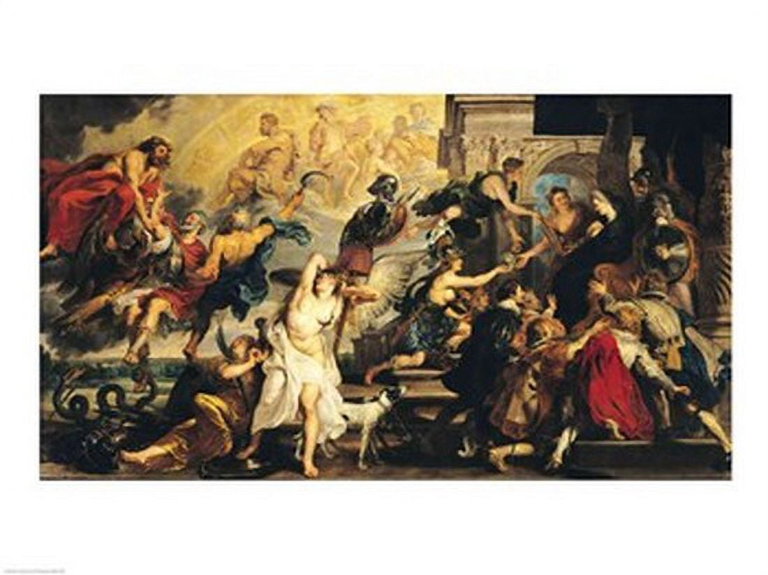 The Apotheosis of Henri IV and the Proclamation of the Regency of Marie de Medici Canvas Art - Peter Paul Rubens (24 x 18)