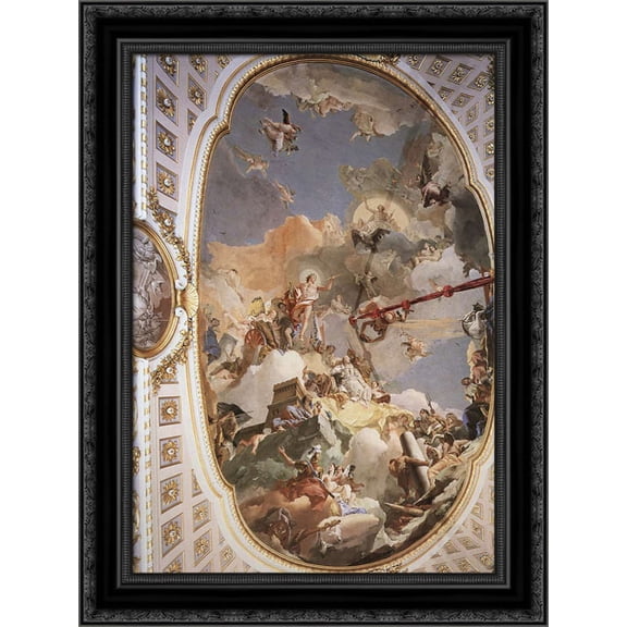 The Apotheosis of the Spanish Monarchy 18x24 Black Ornate Wood Framed Canvas Art by Tiepolo, Giovanni Battista