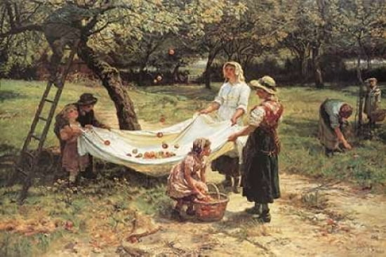 The Apple Gatherers Canvas Art - Frederick Morgan (12 x 18)
