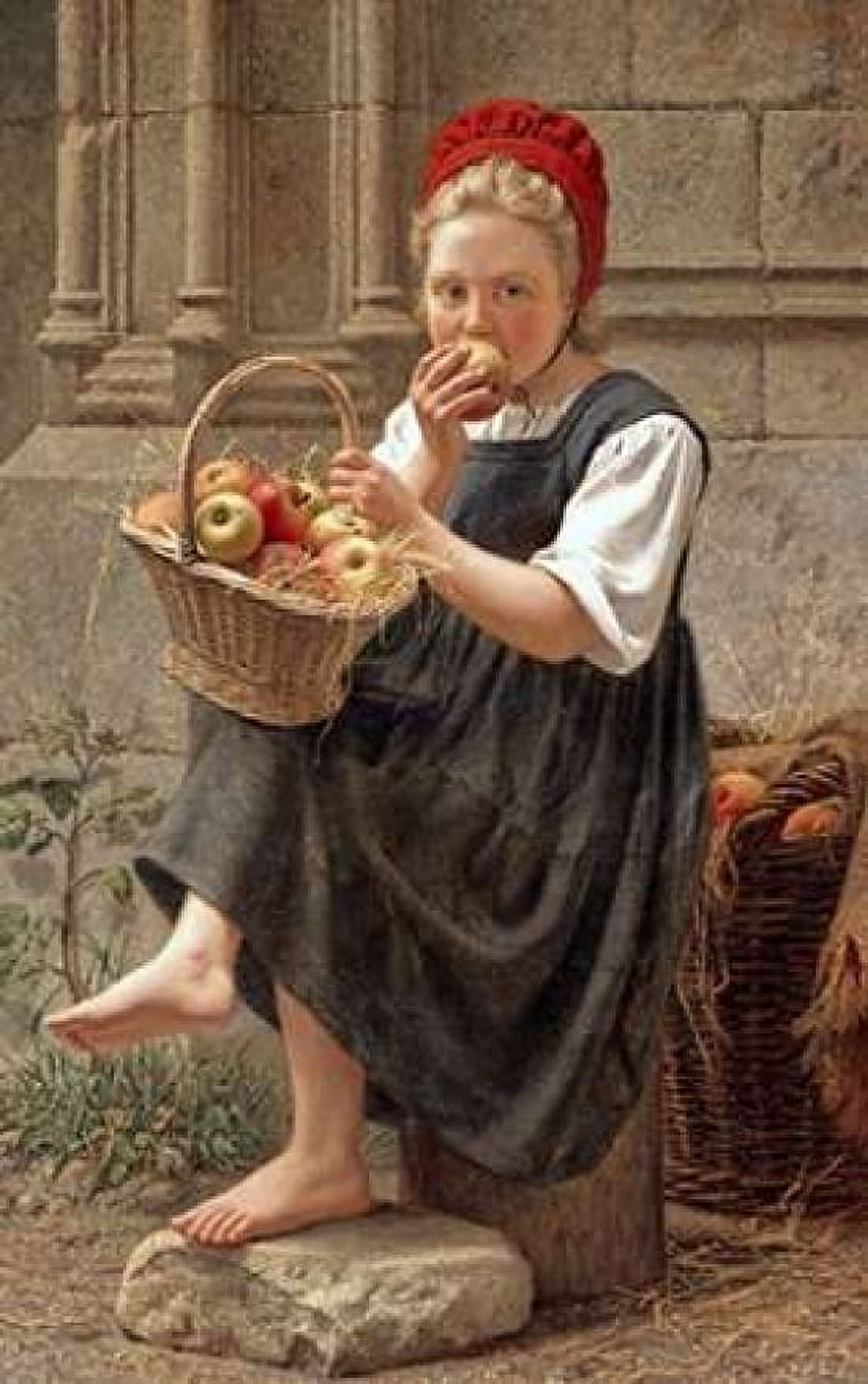The Apple Girl Canvas Art - Charles-Victor Thirion (24 x 36)