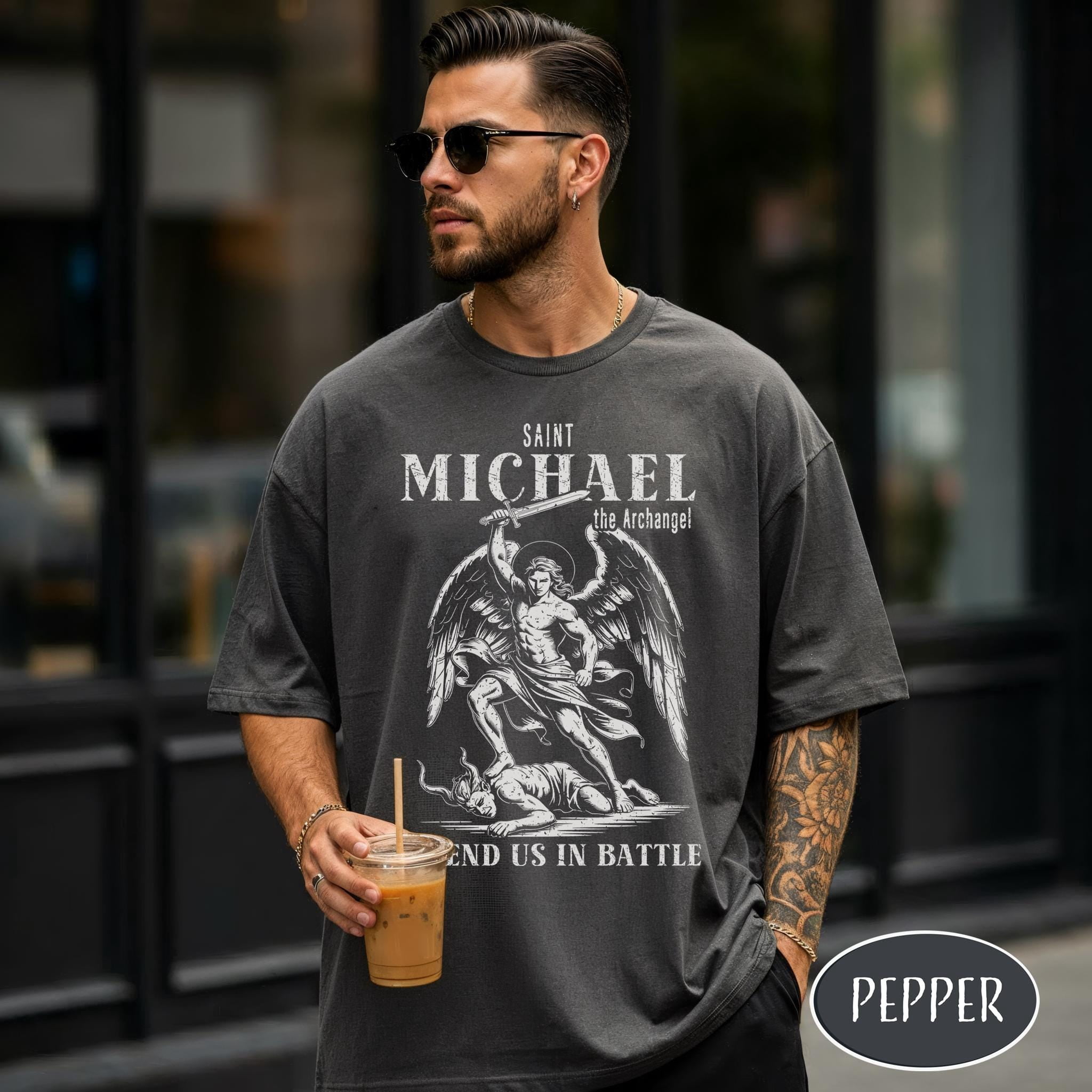 The Archangel Gildan T-Shirt Saint Michael Shirt Defend Us In Battle ...