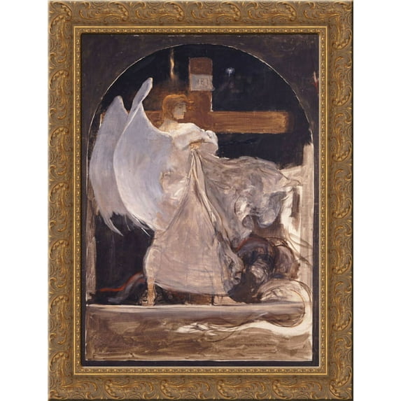 The Archangel, Study for The Grounding of Faith 24x18 Gold Ornate Wood Framed Canvas Art by Nikolaos Gyzis