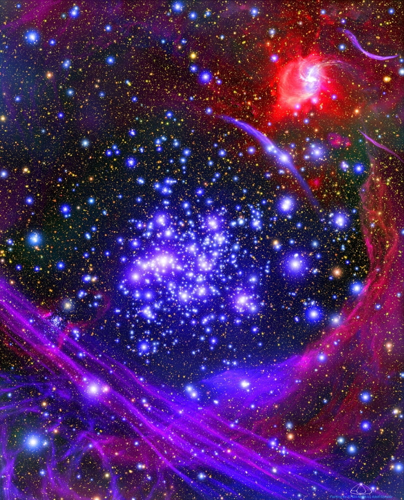 The Arches star cluster deep inside the hub of our Milky Way Galaxy Canvas Art - Stocktrek Images (25 x 31)