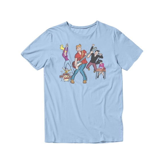 The Archies Band Performance Graphic Short Sleeve T-Shirt for Men (Light Blue, S-XXXL)