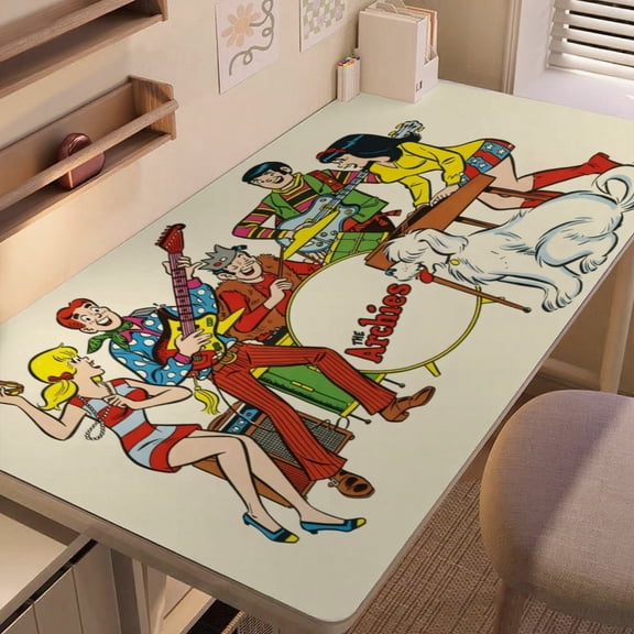 The Archies-themed extra-large Non-Slip Base leather Desk Table mat—versatile for computer desks, dining tables, and more.12"x24"(30X60cm）