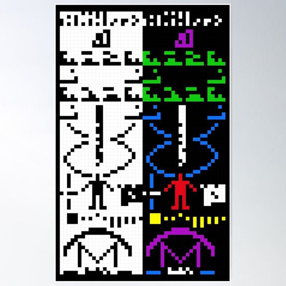 The Arecibo Message 003 Poster Wall Art, Modern Wall Decor For Living Room Bedroom, 8x12 UNFRAMED